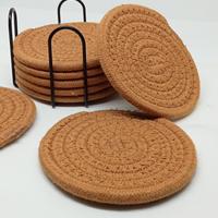 Otto sottobicchieri di stoffa artig + supporto