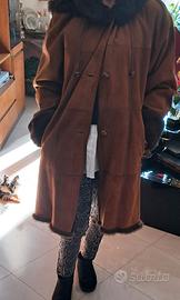 Giaccone camoscio e lapin marrone