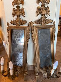 Apliques antiche con vetro a specchio