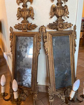 Apliques antiche con vetro a specchio