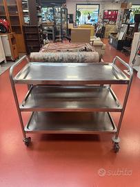 Carrello in acciaio inox con ruote