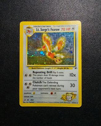 LT Surge Fearow - Carte Pokemon Set Gym 
