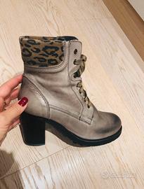 Stivaletti con tacco grigi effetto sfumato 38