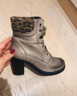 Stivaletti con tacco grigi effetto sfumato 38