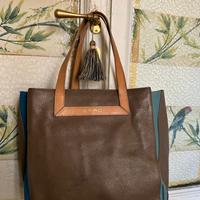 Etro borsa in pelle con inserti a contrasto