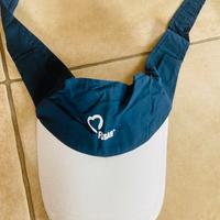 Visiera parasole in cotone bianco,navy. nuova