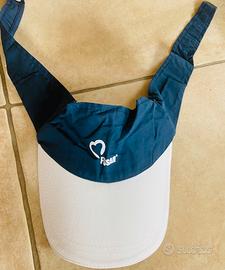 Visiera parasole in cotone bianco,navy. nuova