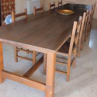 Tavolo in legno 4 metri + 14 sedie
