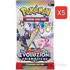 5 bustine Evoluzioni Prismatiche Pokémon ITA