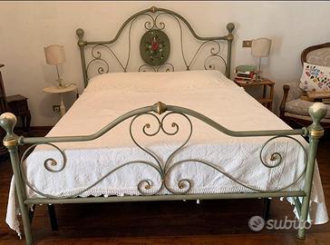 Letto matrimoniale 160 x 190 ferro  materasso