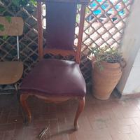 Sedie in pelle e quercia anni 60