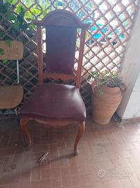 Sedie in pelle e quercia anni 60