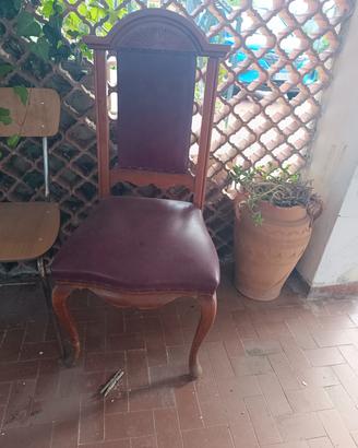 Sedie in pelle e quercia anni 60