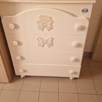 fasciatoio con vaschetta e base appoggio neonato