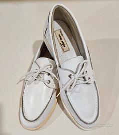 Mocassino bianco in pelle. Made in Italy