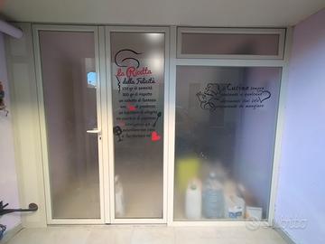 parete in alluminio con porta e finestra