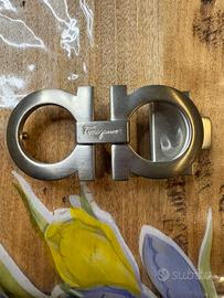 Fibbia argento Double Gancini Salvatore Ferragamo