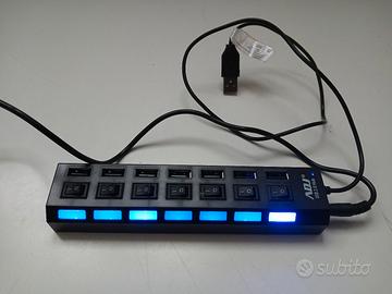 Hub USB 2.0 ADJ 7 Porte con Interruttori