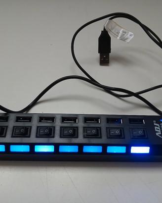 Hub USB 2.0 ADJ 7 Porte con Interruttori