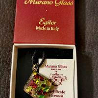 COLLANA in VETRO DI MURANO - ROSSO / VERDE / ORO