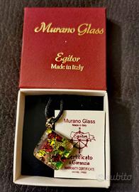 COLLANA in VETRO DI MURANO - ROSSO / VERDE / ORO