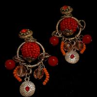 Orecchini Pendenti a Clip con Perline e Strass