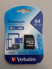 Scheda SD Verbatim 64GB con adattatore