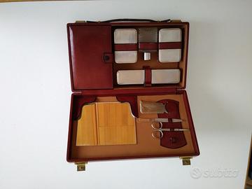 Trousse completa da viaggio uomo vintage, in pelle