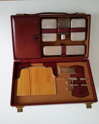 Trousse completa da viaggio uomo vintage, in pelle