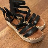 sandali neri con zeppa primadonna