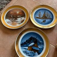 Set 3 piatti da collezione in oro 24 K