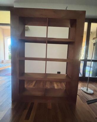 Libreria in legno massello stile moderno/etnico