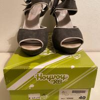 Scarpa con tacco jeans grigio