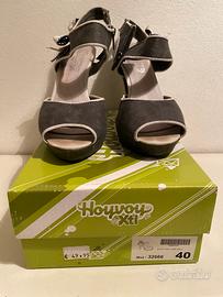 Scarpa con tacco jeans grigio