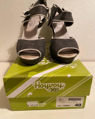 Scarpa con tacco jeans grigio