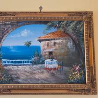 paesaggio costiero olio su tela