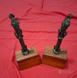 coppia statuette africane bronzo