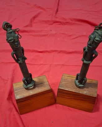 coppia statuette africane bronzo