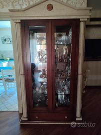 Vetrina Cristalleria Classica in Legno, marmo
