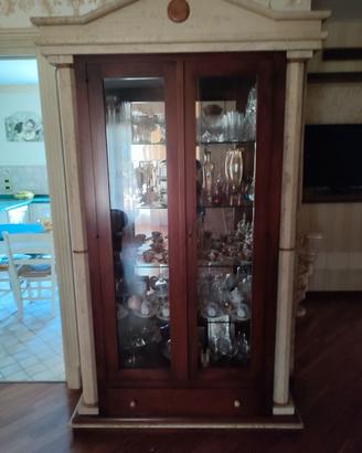 Vetrina Cristalleria Classica in Legno, marmo