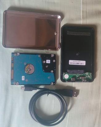 Hard disk 1tb 2,5" case cavo usb hdd 3,5