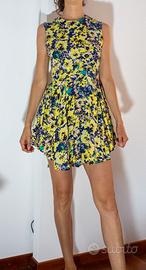 Abito donna H&M smanicato corto fantasia blu giall