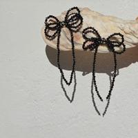 orecchini argento 925 con fiocco di zirconi nero