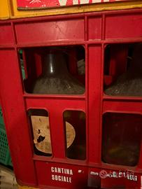 Fiaschi in vetro da 5 litri in cassettine da 3