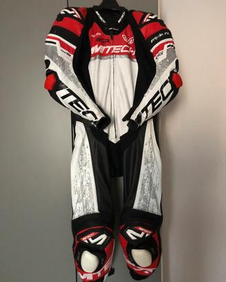 Tuta in pelle Mtech ring taglia 48