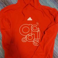 Felpa Adidas arancione con cappuccio  