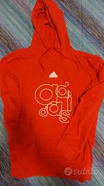 Felpa Adidas arancione con cappuccio  