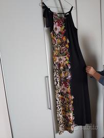 Vestito Elisa Landri a tubino nero motivo floreale