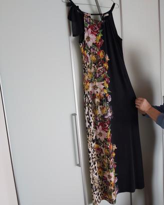 Vestito Elisa Landri a tubino nero motivo floreale