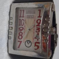 Orologio rettangolare acciaio gomma